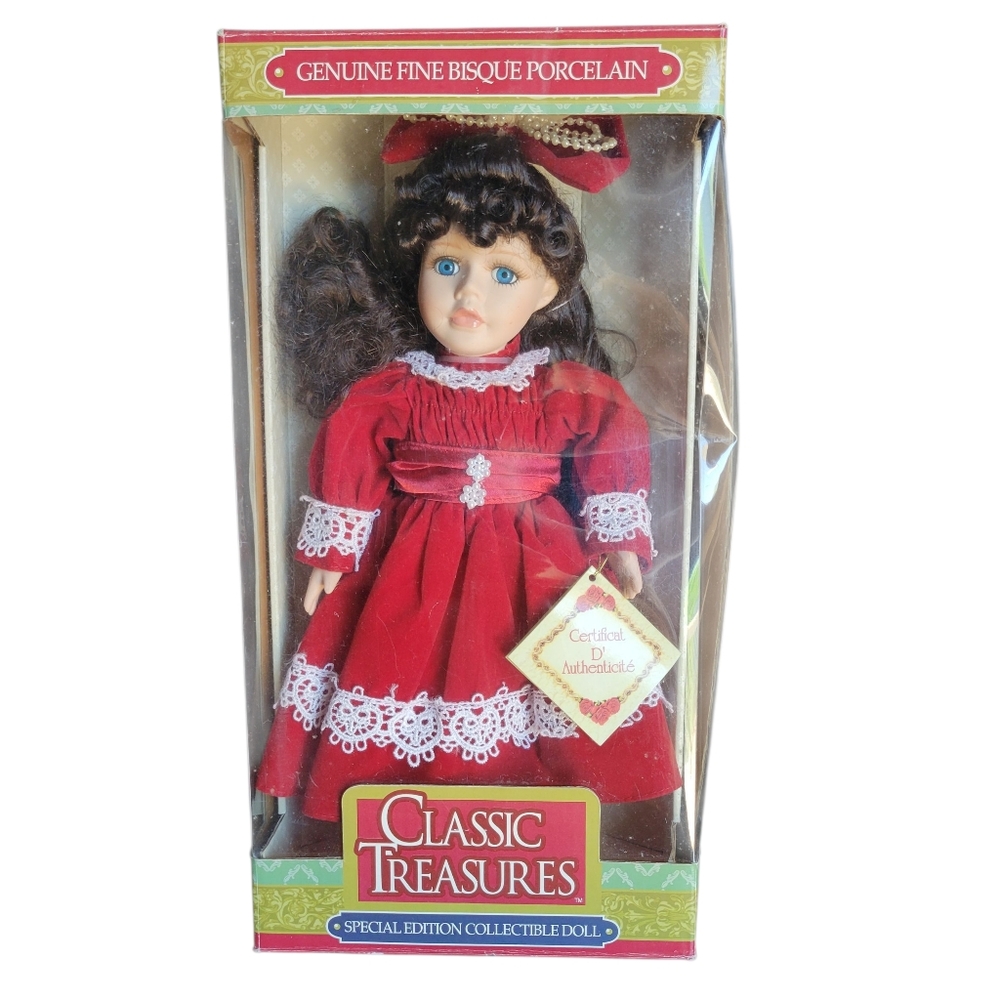 Classic Treasures Red Porcelain Doll